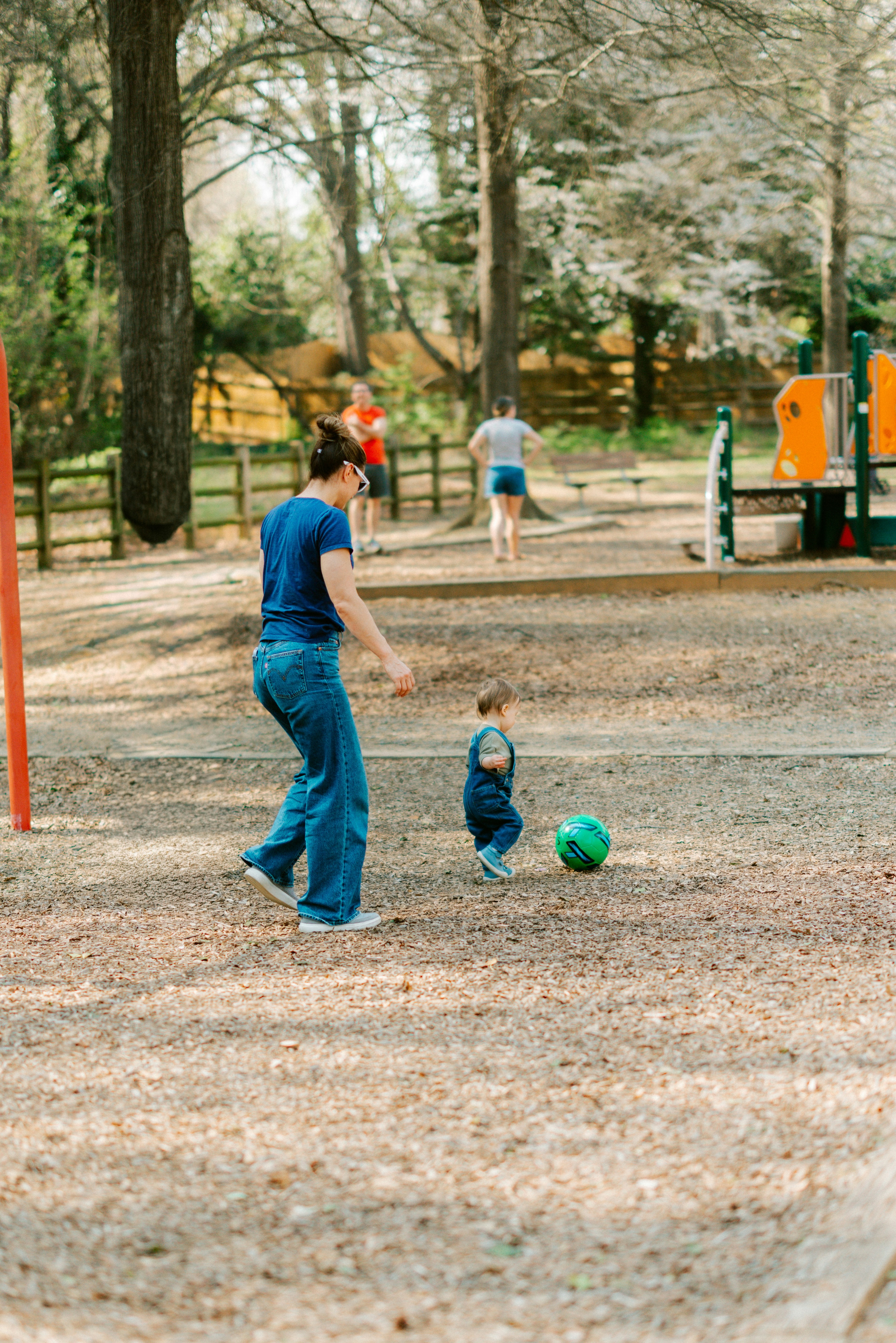A family play in the playground