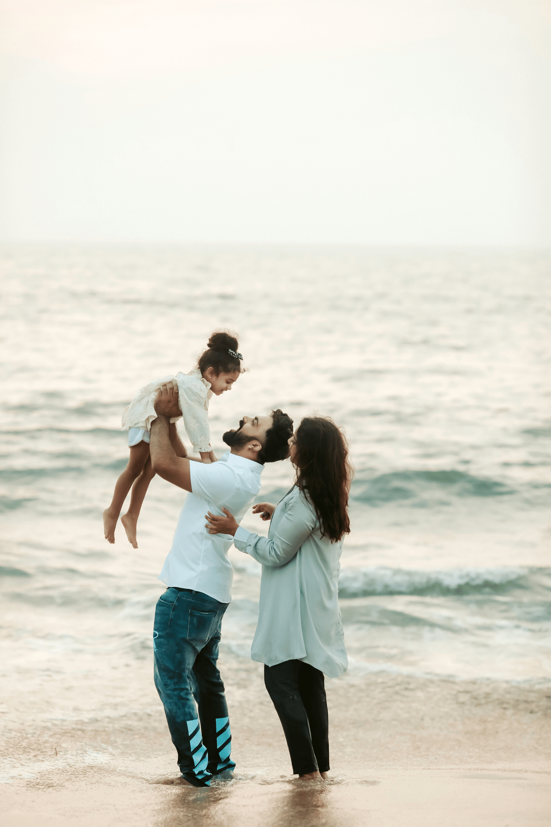 A family at the beach