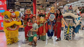 A family celebrating Lunar New Year