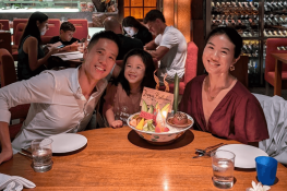 Sheena Low with her husband, Jon, and their daughter, Augie