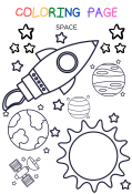 A rocket colouring sheet