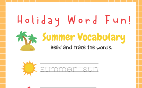 Summer holidays activity page