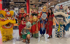 A family celebrating Lunar New Year