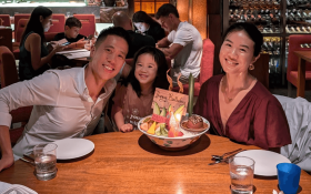 Sheena Low with her husband, Jon, and their daughter, Augie