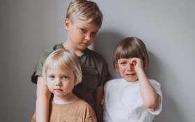 Three siblings together and upset