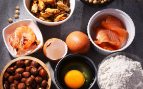 A picture of the top food allergens.